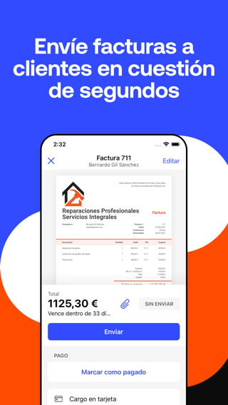 Creador de Factura: Invoice2go — captura