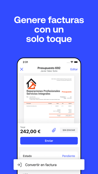 Creador de Factura: Invoice2go — captura 4